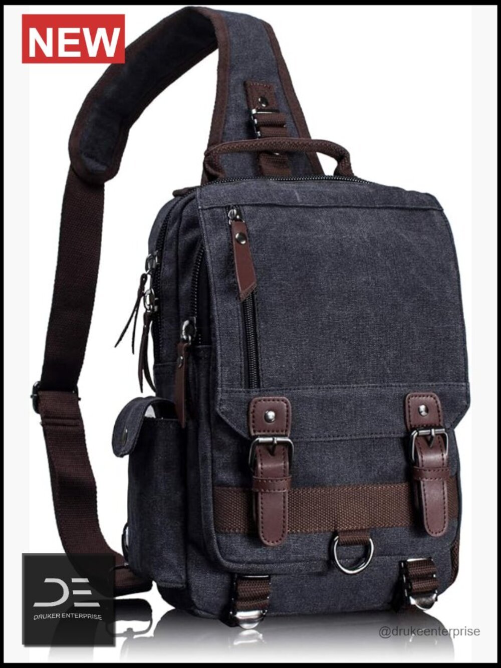Canvas Messenger Bag – Unisex Crossbody Sling for Travel Work